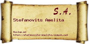 Stefanovits Amelita névjegykártya